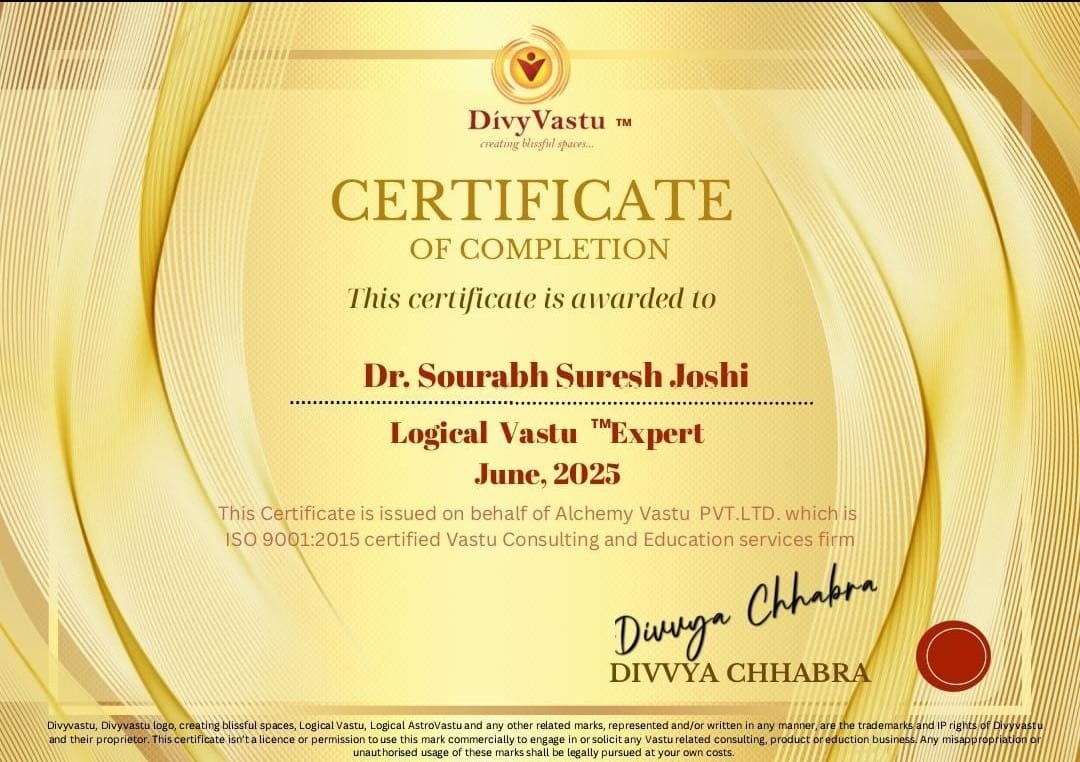 Logical Vastu Expert certificate